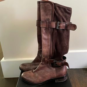 Cole Haan Brown Leather and Suede Tall Boots